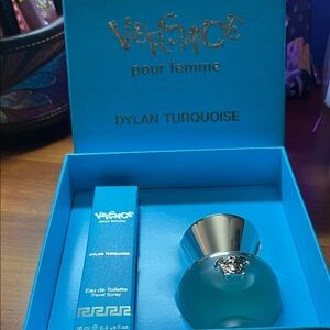Versace Turquoise and Silver Perfume Set